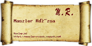Maszler Rózsa névjegykártya