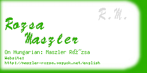 rozsa maszler business card